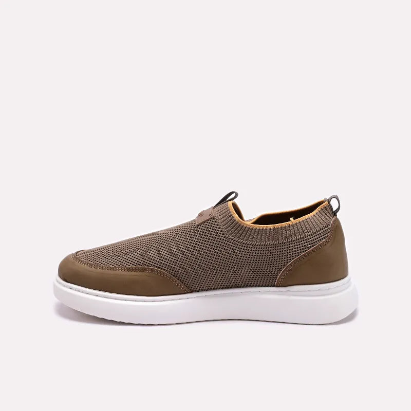 Khaki Mens Slip On Sneakers 0120608