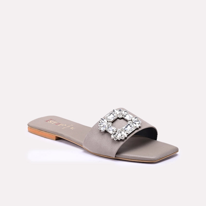 Gray Fancy Flat Slippers 0412813
