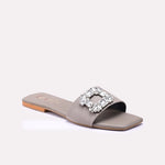 Gray Fancy Flat Slippers 0412813