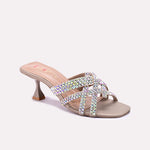 Gold Pointed Heel Slippers 0412718