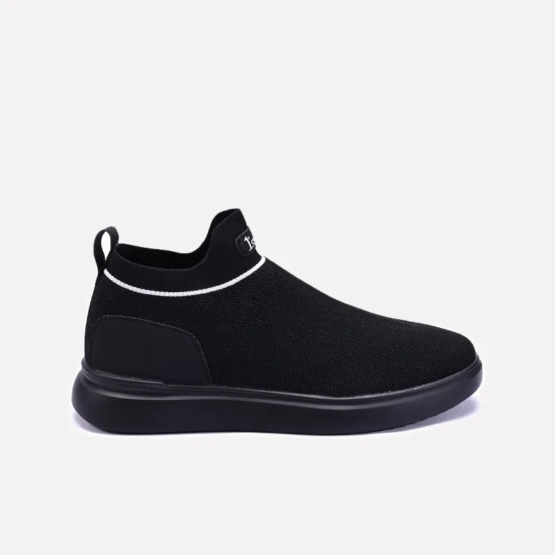 Black Ankle High Slip On Sneakers 0120570