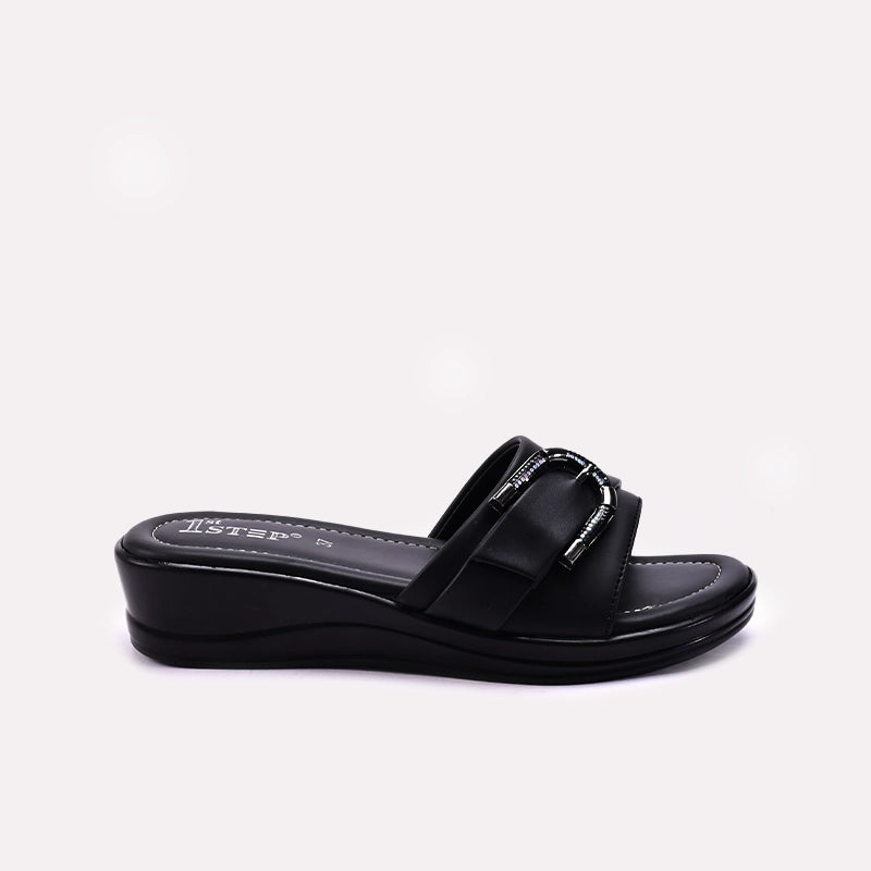 Black Womens Casual Slippers 0413182