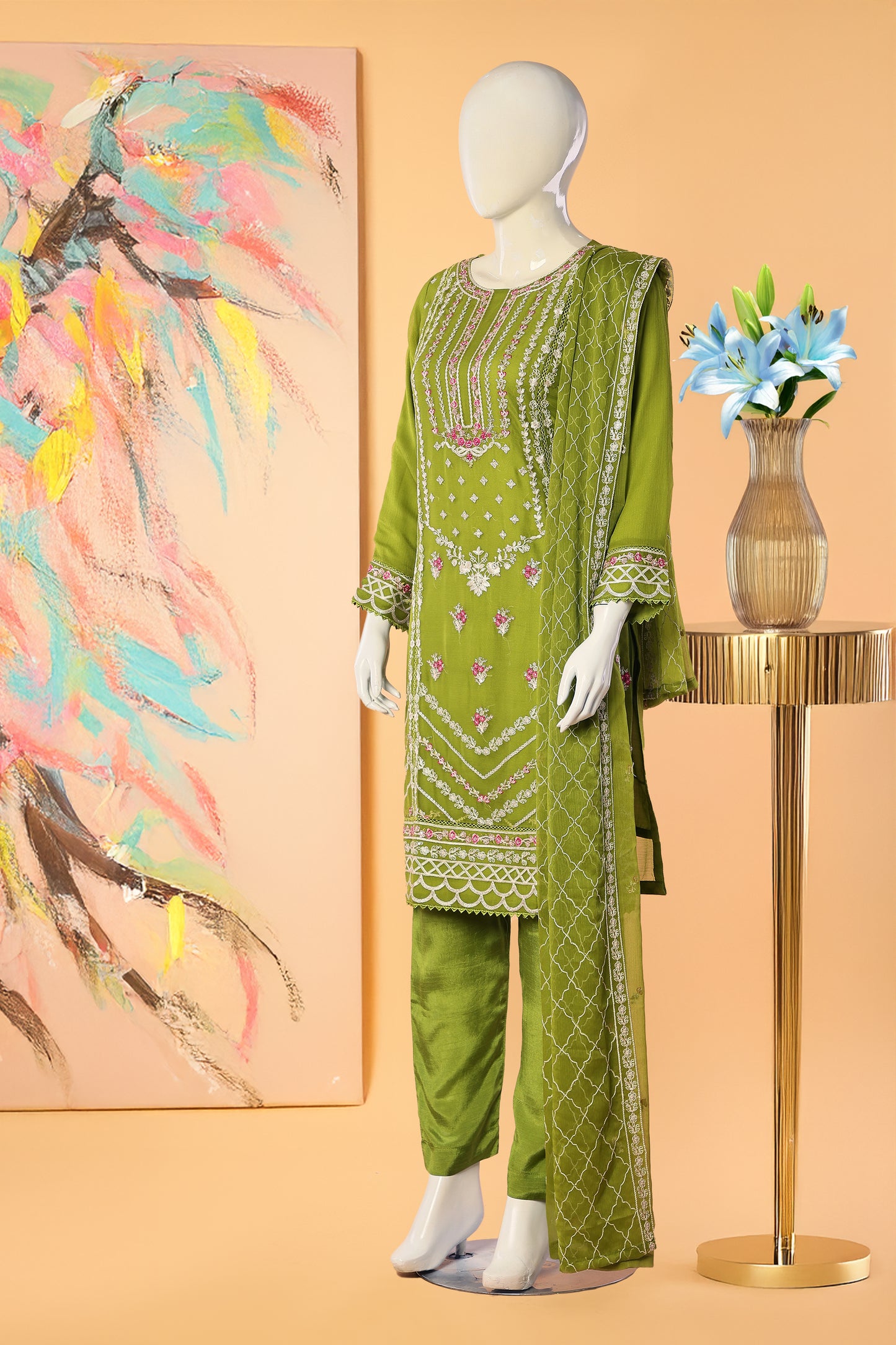 Roselit - 3 Piece Stitched Lawn Suit 15E1004