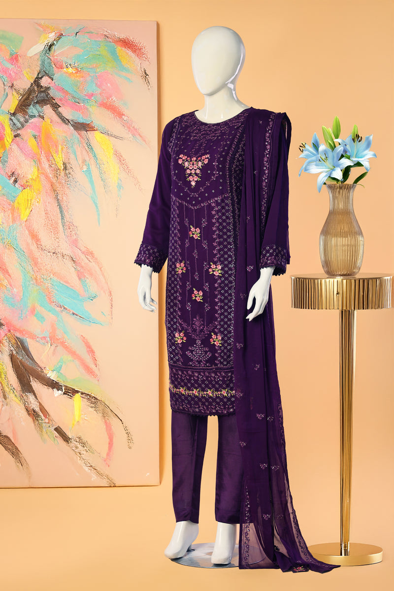 Plumora - 3 Piece Stitched Lawn Suit 15E1003
