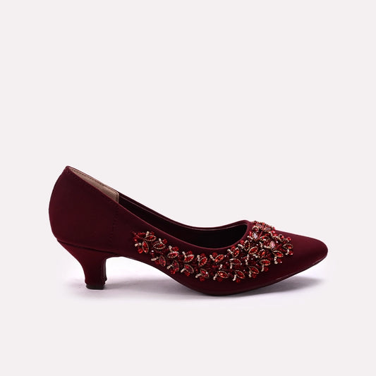 Bridal Court Shoes Maroon 0450056