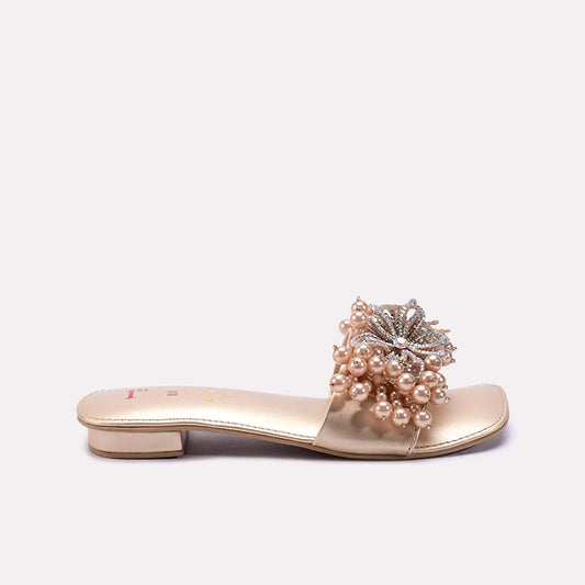 Gold Fancy Flat Slippers 0413171