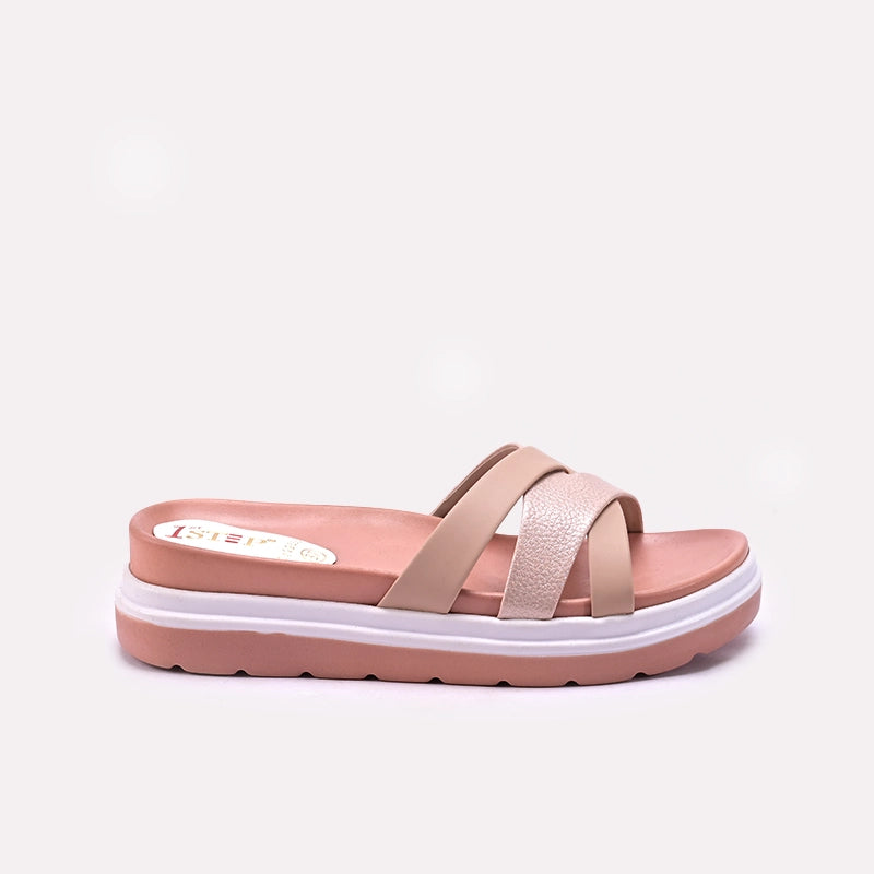 Peach Womens Casual Platform Slippers 0413130