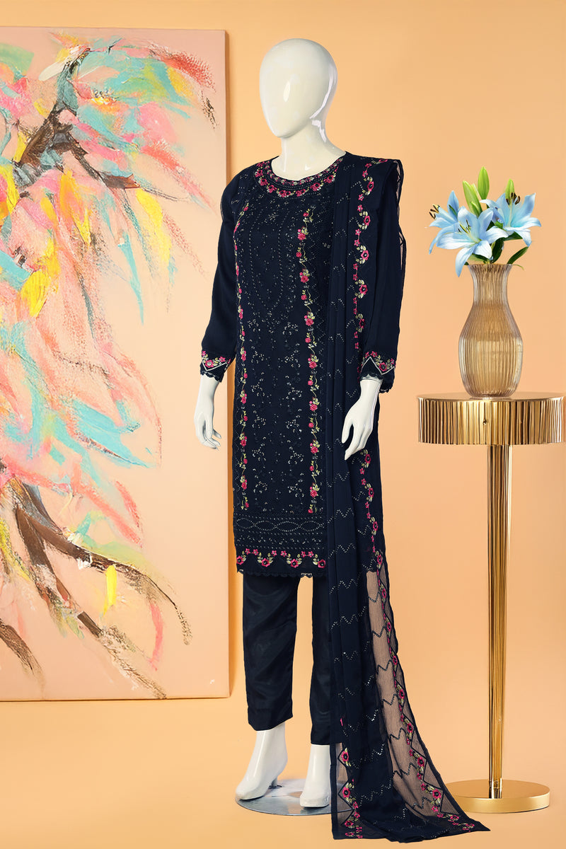 Nighting Bloom - 3 Piece Stitched Lawn Suit 15E1001