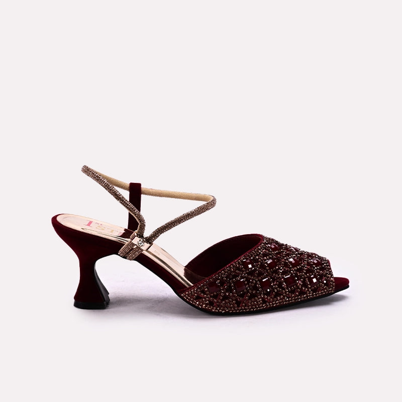 Bridal Court Shoes Maroon 0450094