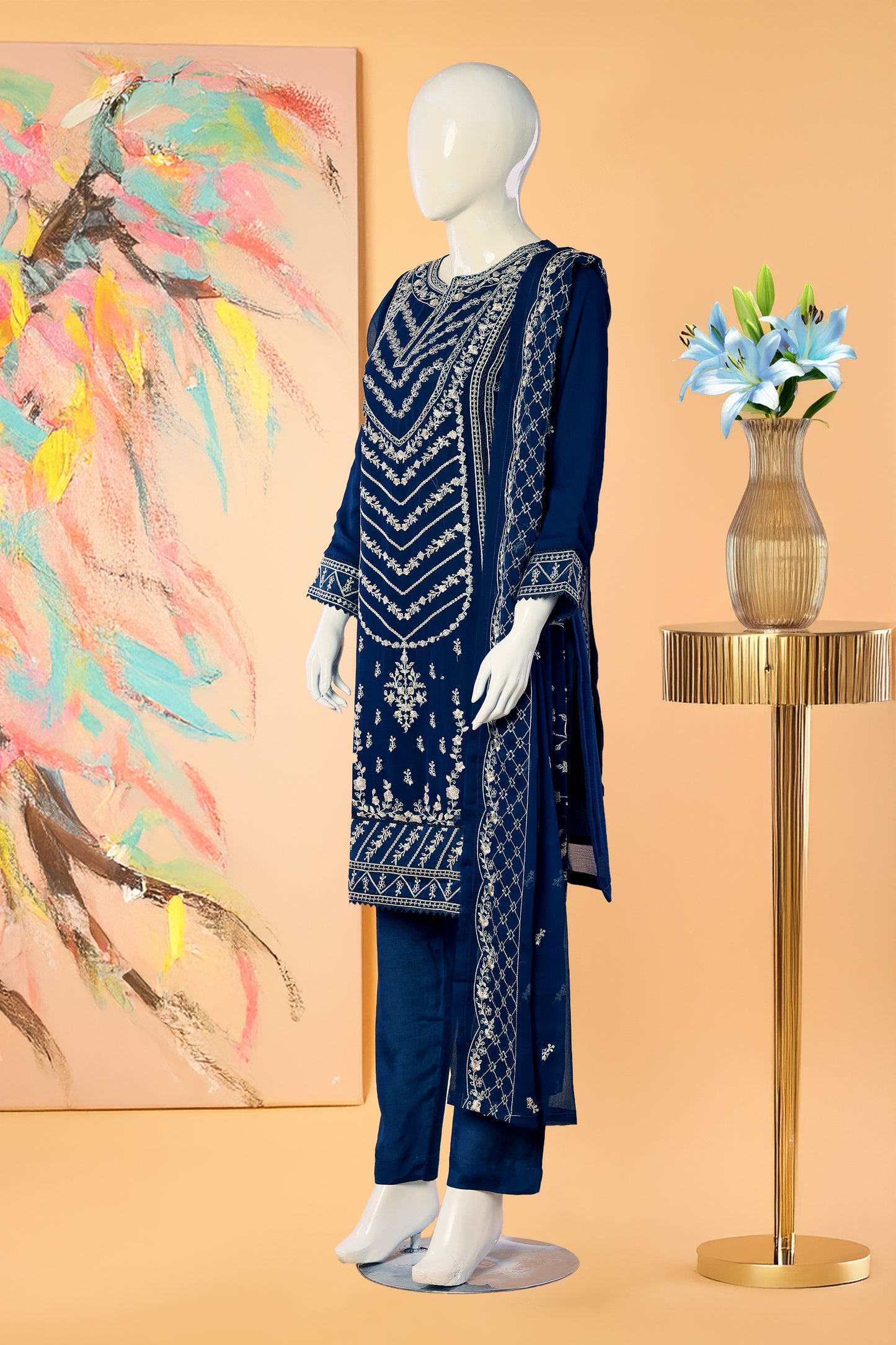 Niora - 3 Piece Stitched Lawn Suit 15E1002