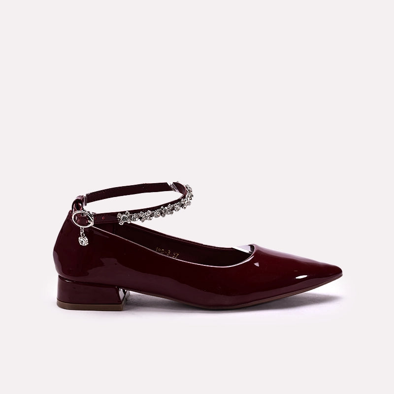 Fancy Court Shoes Maroon 0450154