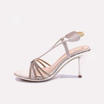 Gold Pointed Heel Fancy Sandals 0421516