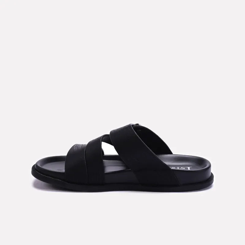 Black Casual Slippers for Men
