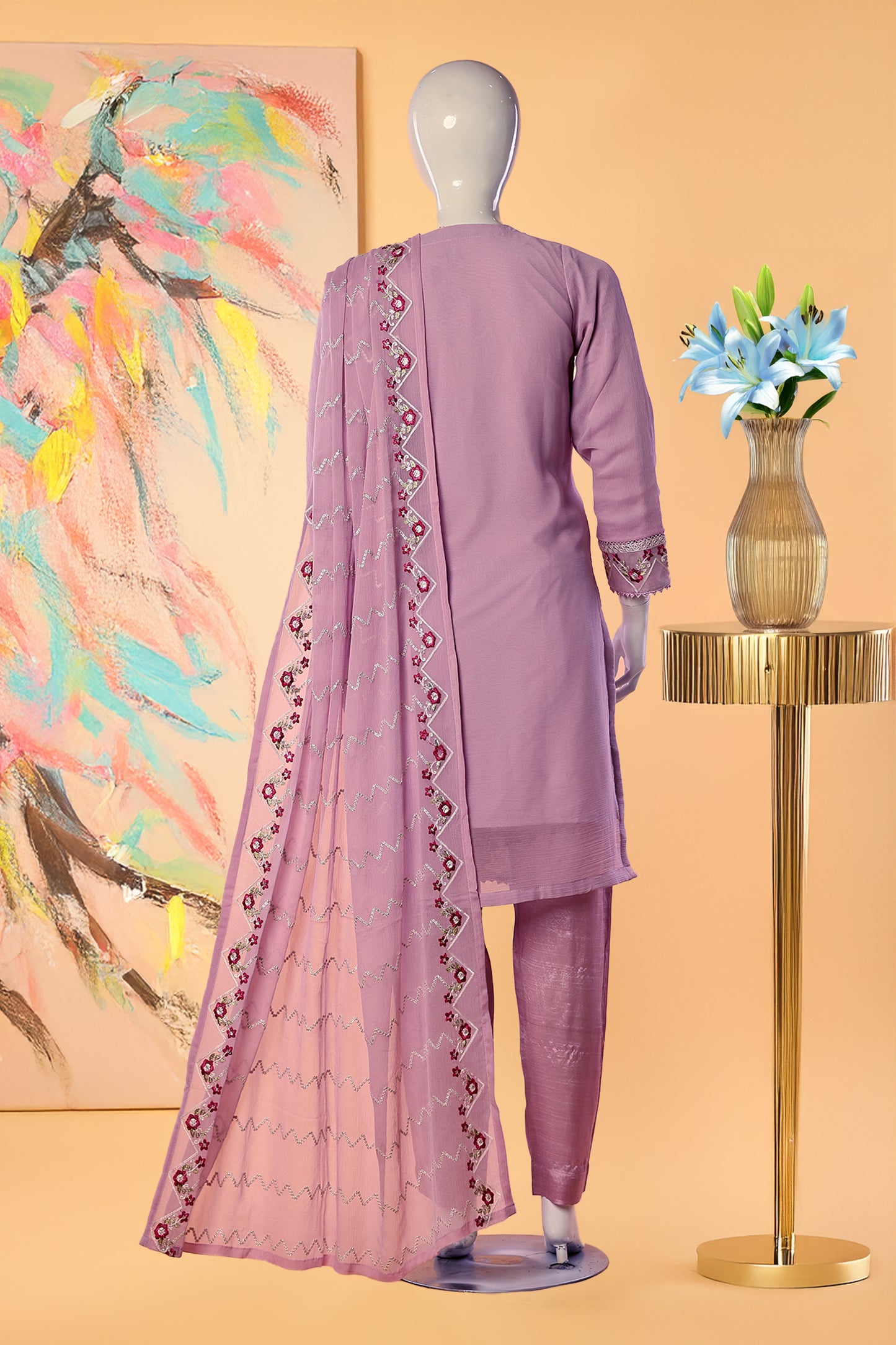 Rosvina - 3 Piece Stitched Lawn Suit 15E1001