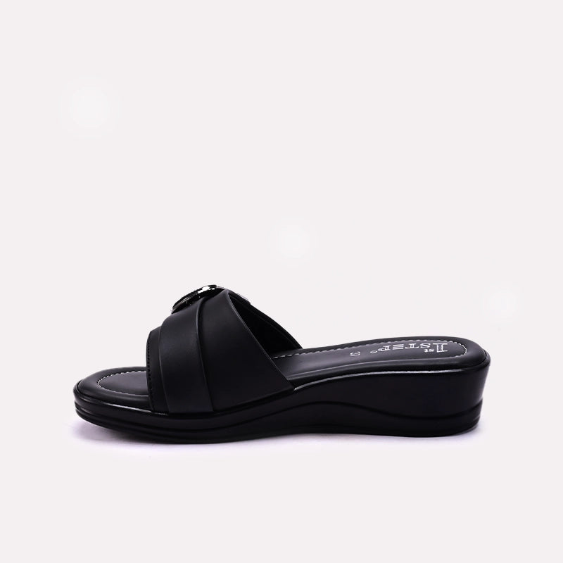 Black Womens Casual Slippers 0413182