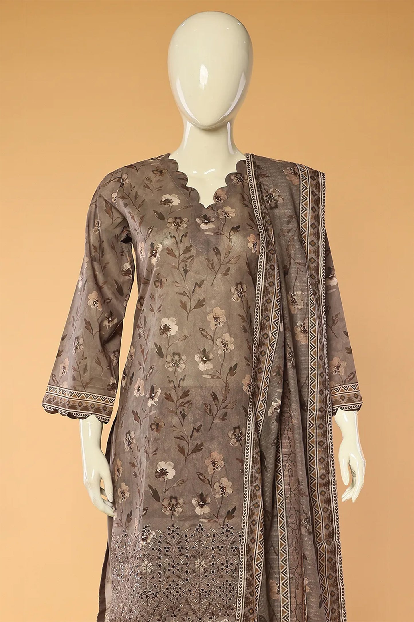 Gulnaar - 3 Piece Stitched Lawn Suit 15D0096