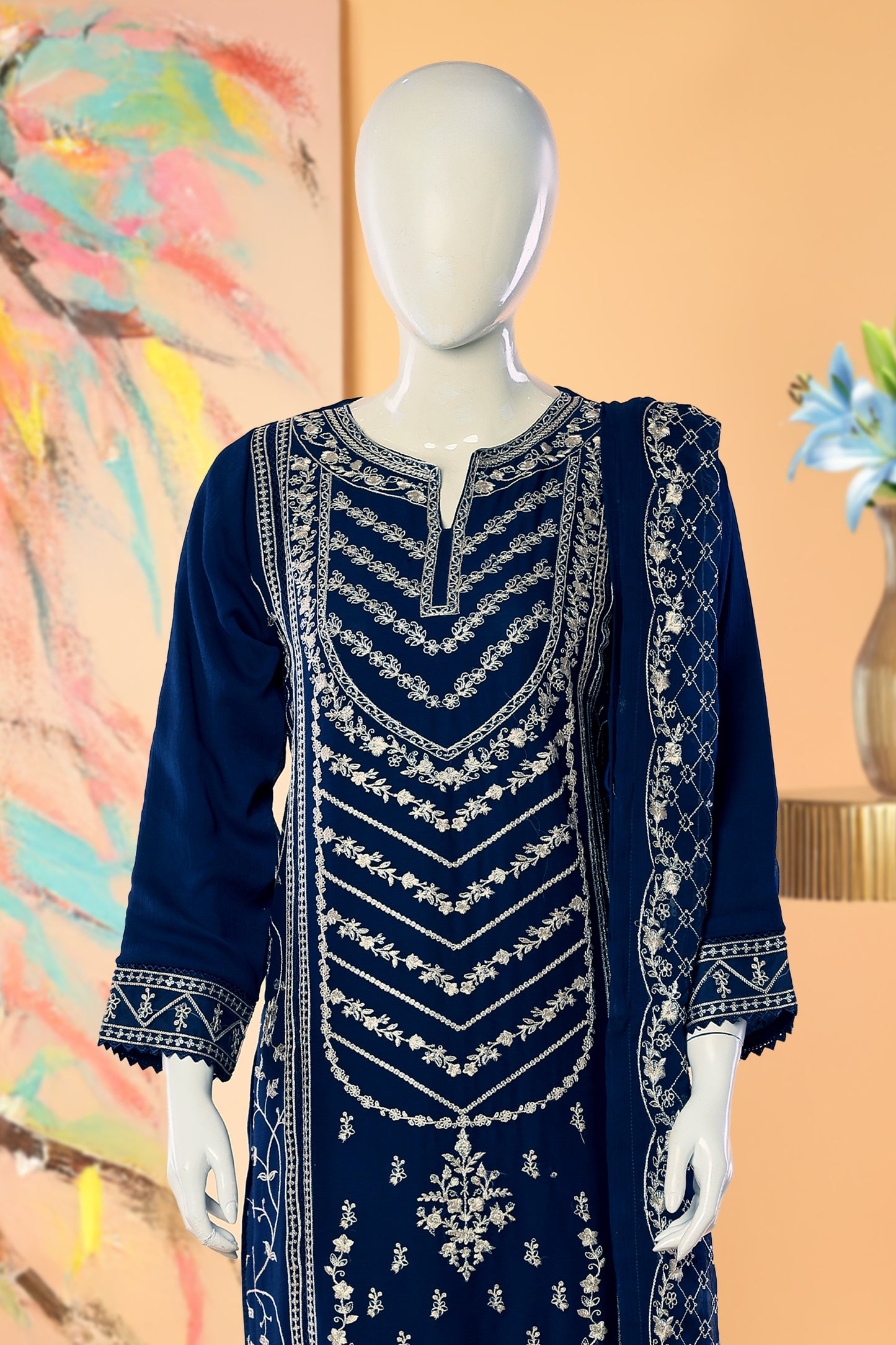 Niora - 3 Piece Stitched Lawn Suit 15E1002