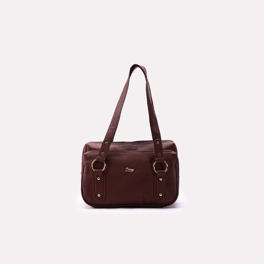 Casual Shoulder Bags Dark Brown 0331489