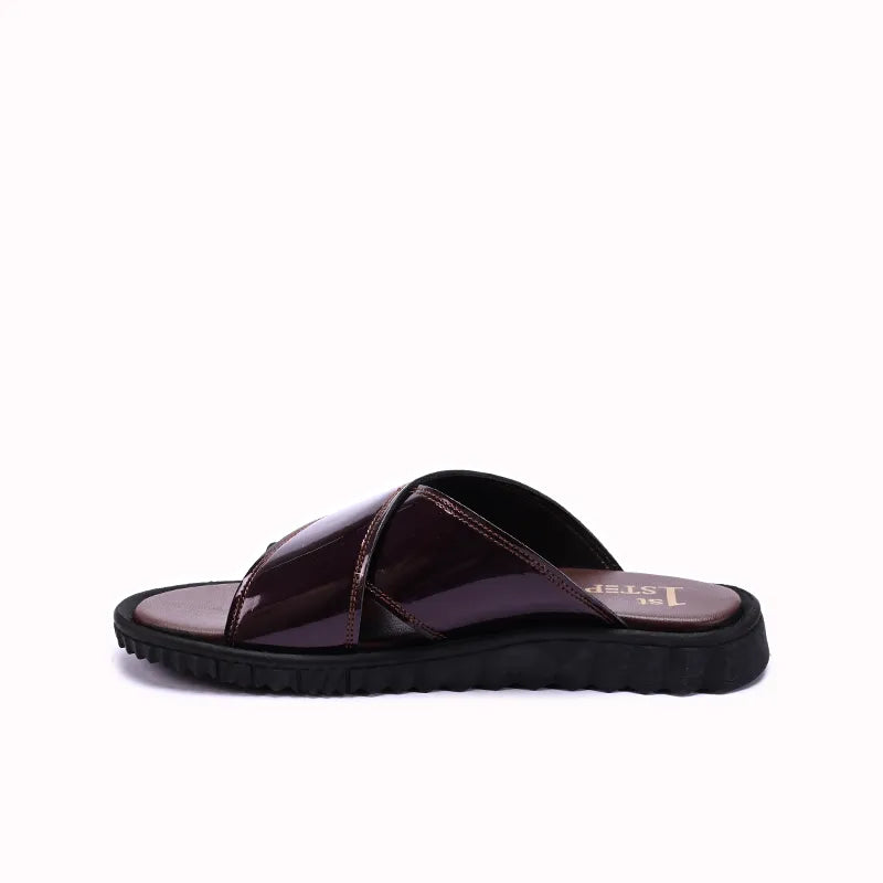 Maroon Glossy Casual Slippers 0150996