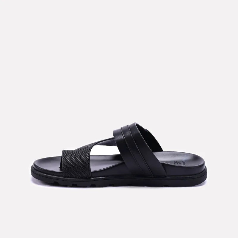 Black Comfy Casual Slippers Men 0151127