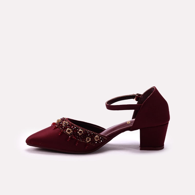 Bridal Court Shoes Maroon 0450050