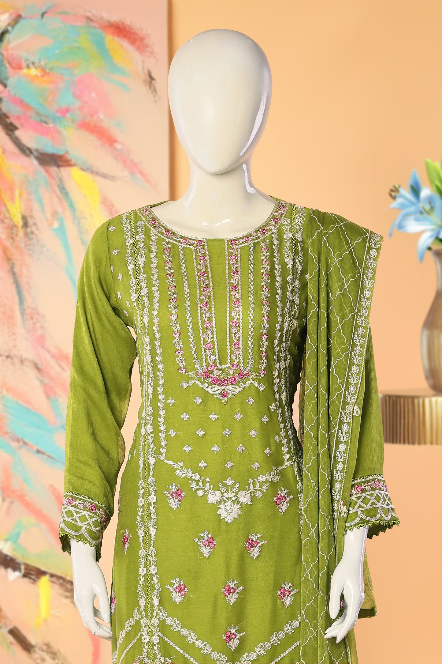 Roselit - 3 Piece Stitched Lawn Suit 15E1004
