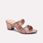 Peach Block Heel Fancy Slippers 0413105