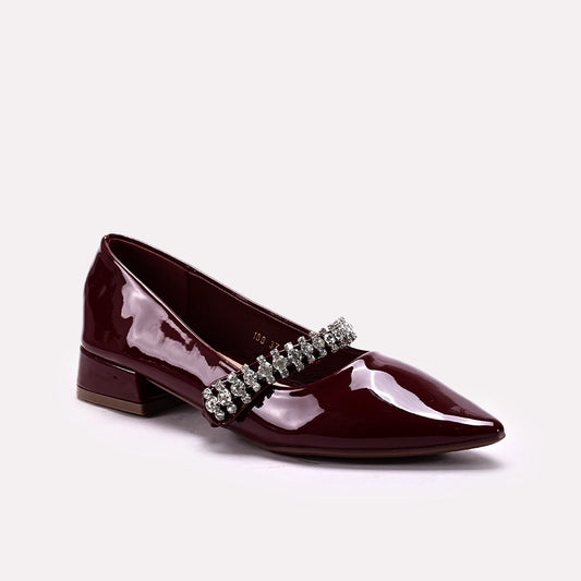 Fancy Court Shoes Maroon 0450153