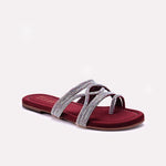 Maroon Womens Fancy Flats 0413177