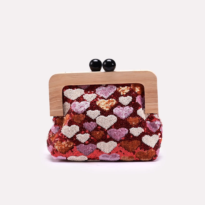 Maroon Ladies Casual Clutch 0315786