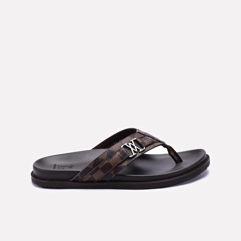 Brown Comfy Flip Flops Mens 0151126