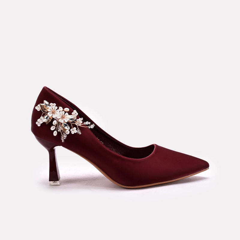 Fancy Court Shoes Maroon 0450156