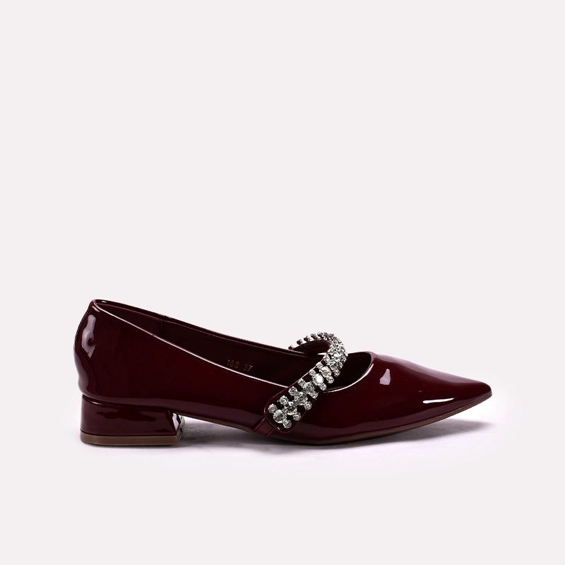 Fancy Court Shoes Maroon 0450153