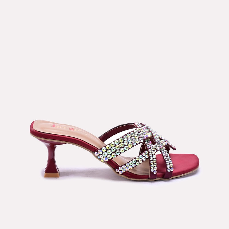 Maroon Pointed Heel Slippers 0412718