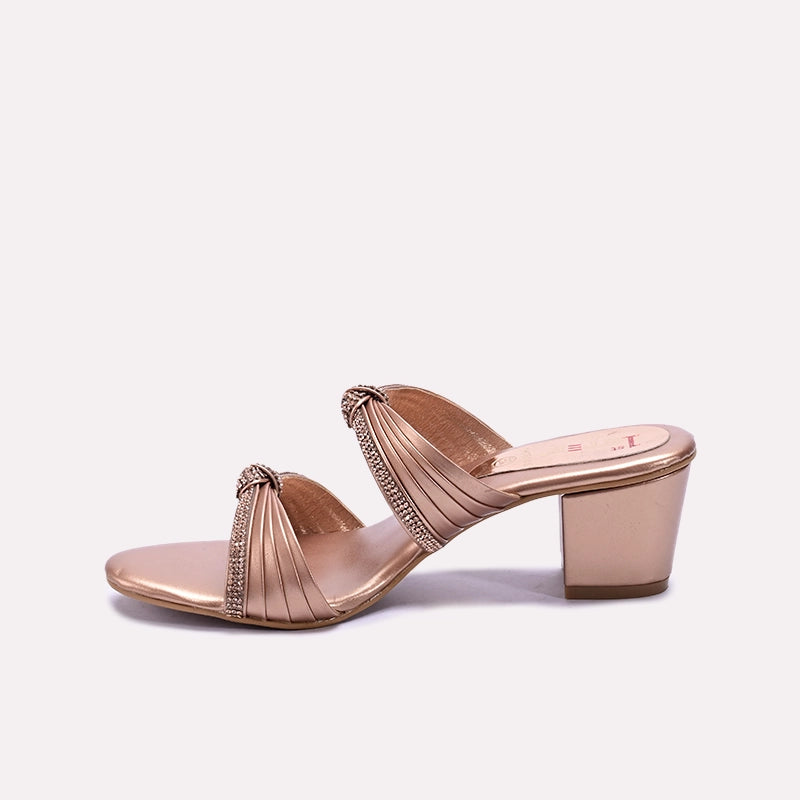 Peach Block Heel Fancy Slippers 0413105