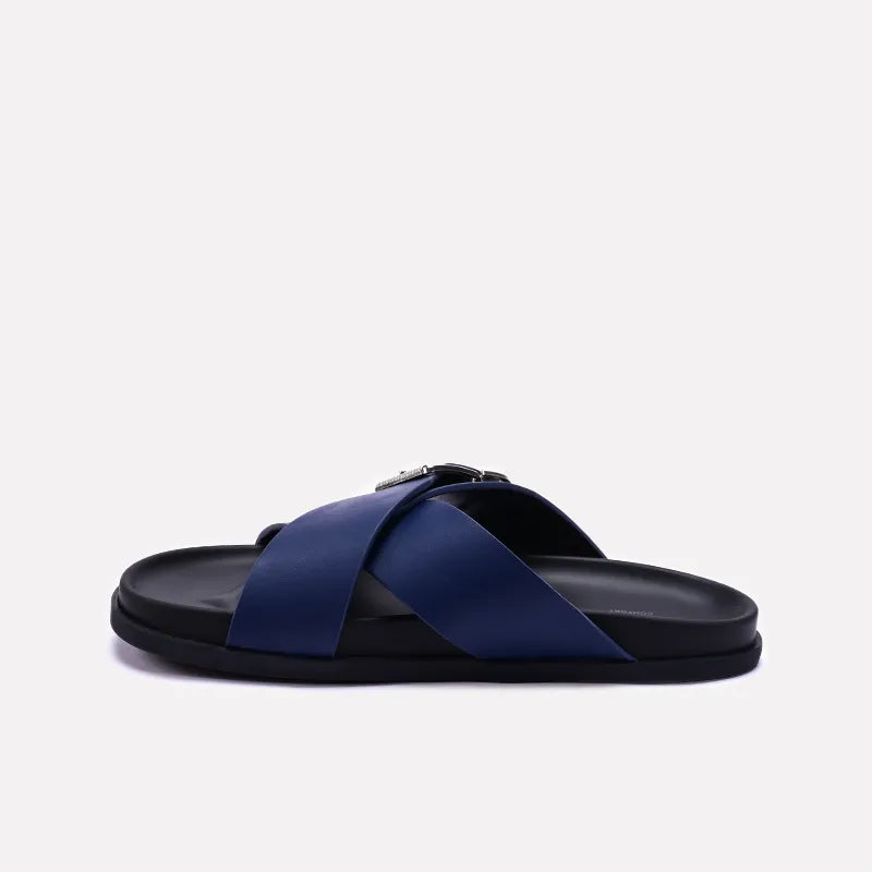 Blue Criss Cross Casual Slides 0151111