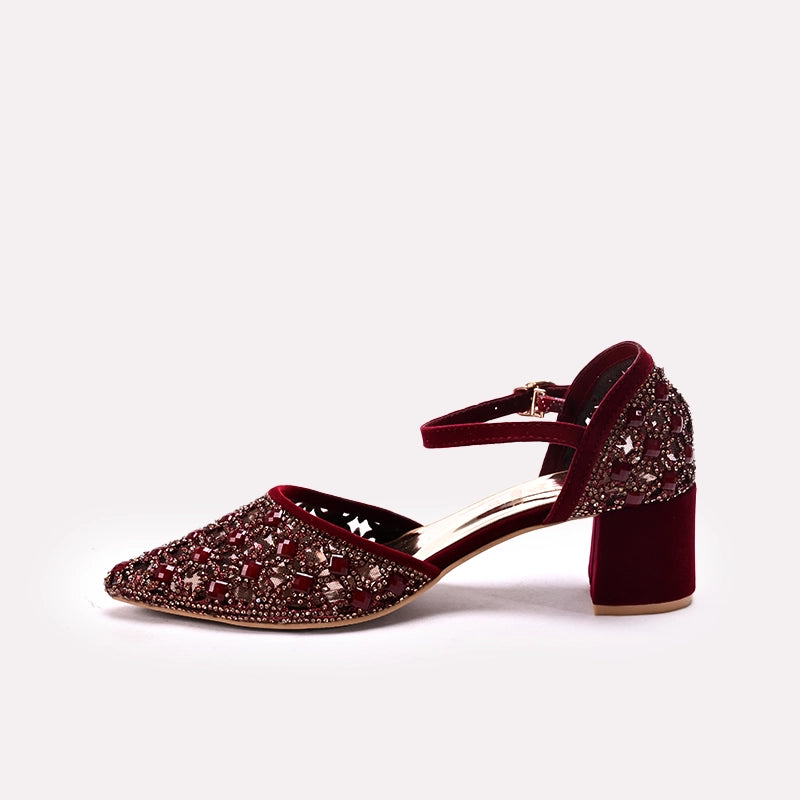 Bridal Court Shoes Maroon 0450100