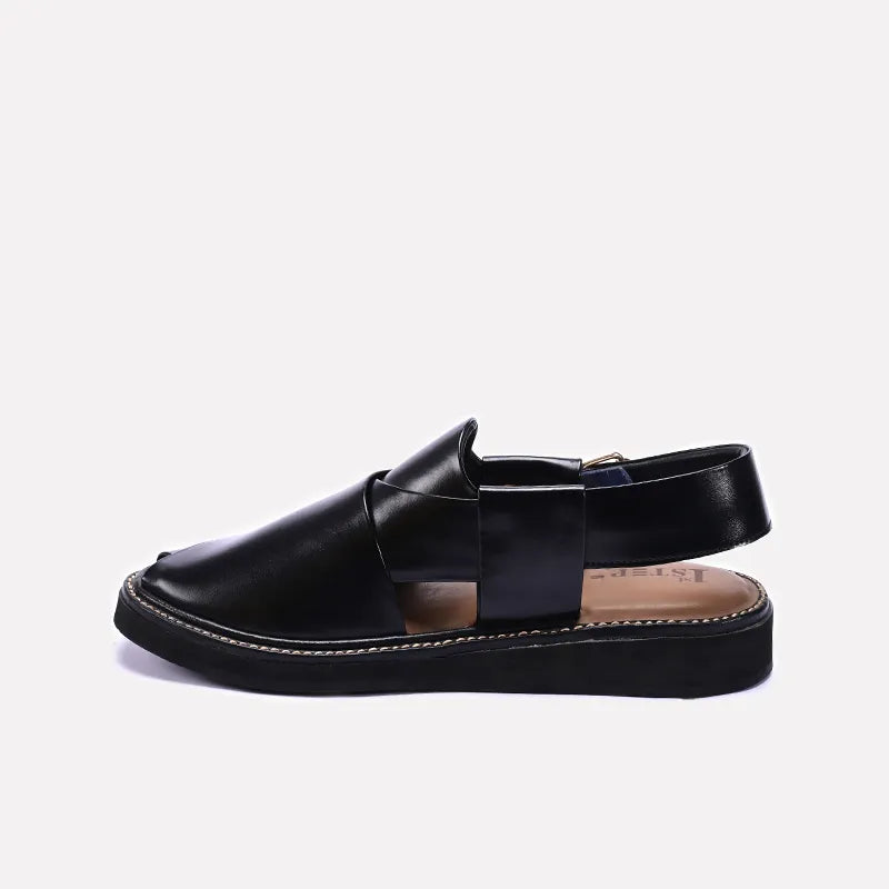 Black Kaptan Peshawari Sandal 0140752