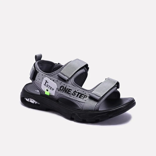 Gray Velcro Strap Sandals 0141181