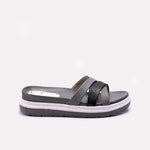 Gray Womens Casual Platform Slippers 0413130