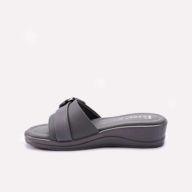 Gray Womens Casual Slippers 0413182