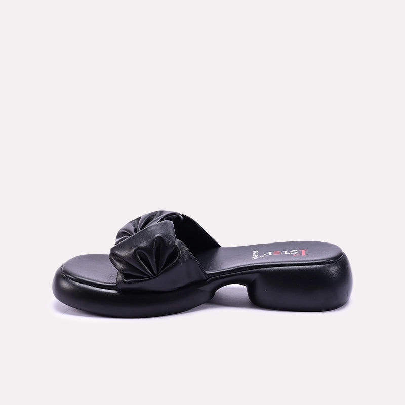 Black Comfy Chunky Casual Slippers for Women