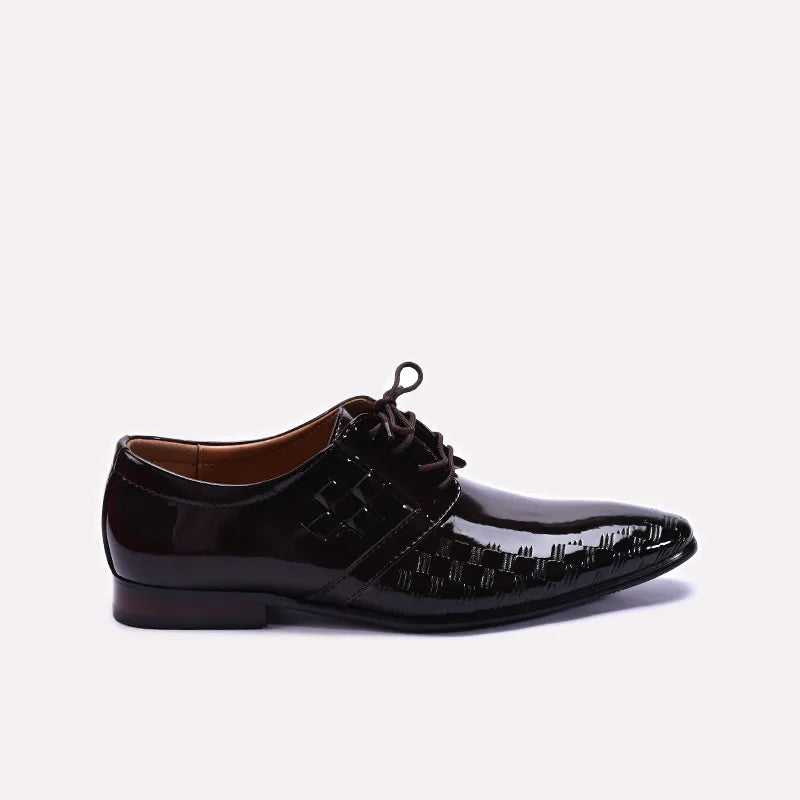 Brown Glossy Derby Shoes 0111273