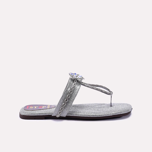 Gray Fancy Flat Slippers for Women