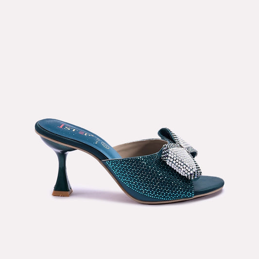 Green Pointed Heel Bridal Slippers 0412763