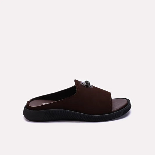 Brown Formal Slippers Boys