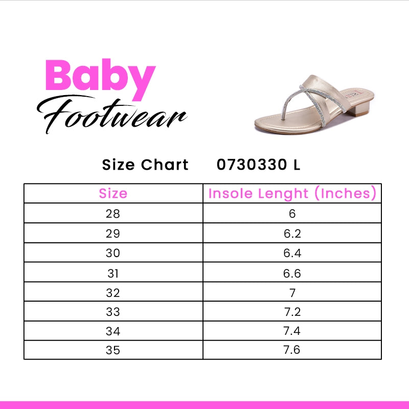 Gold Fancy Slippers For Girls 0730330