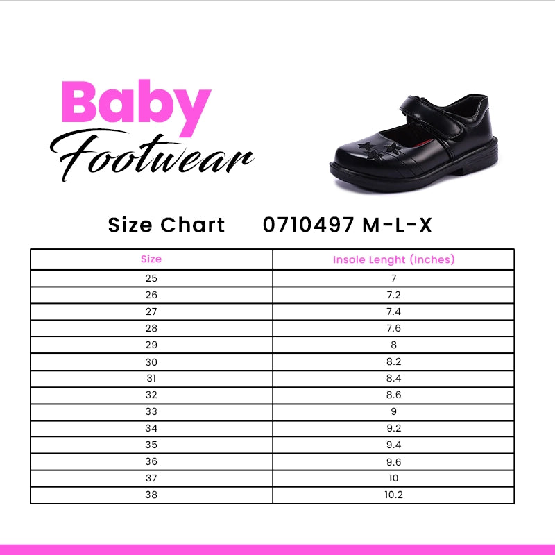 Girls Black School Shoes 0710497