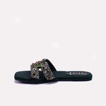 Womens Green Fancy Flat Slippers 0412985