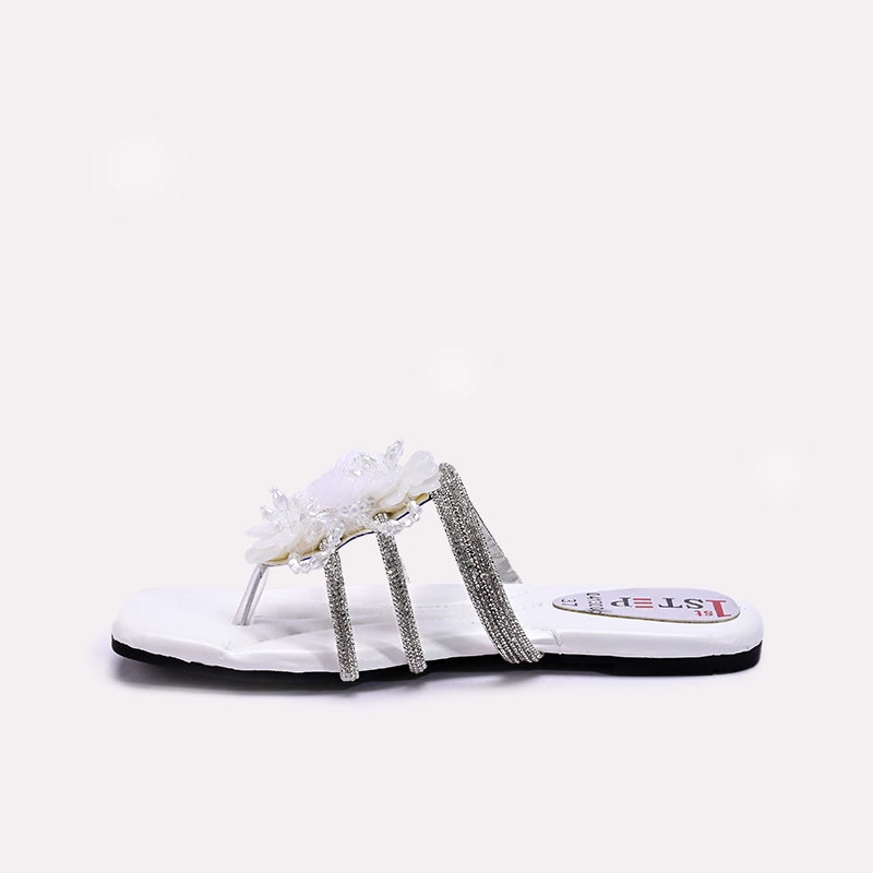 Womens White Fancy Slippers 0413005